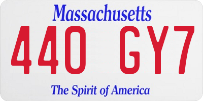 MA license plate 440GY7