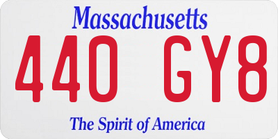 MA license plate 440GY8