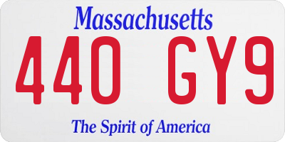 MA license plate 440GY9