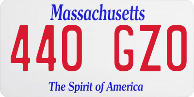 MA license plate 440GZ0