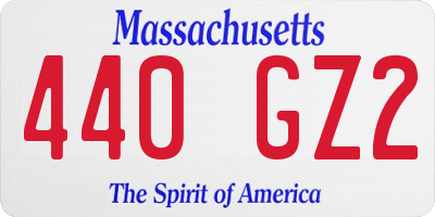 MA license plate 440GZ2