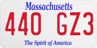 MA license plate 440GZ3