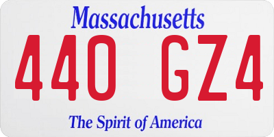 MA license plate 440GZ4