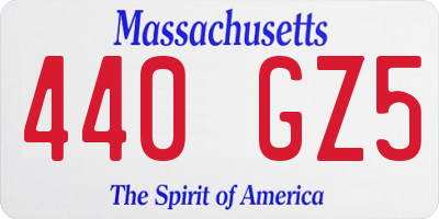 MA license plate 440GZ5
