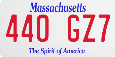 MA license plate 440GZ7
