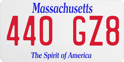 MA license plate 440GZ8