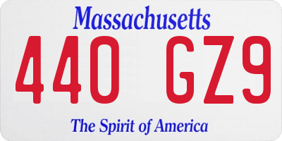 MA license plate 440GZ9