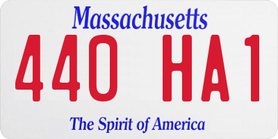 MA license plate 440HA1