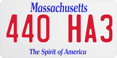 MA license plate 440HA3