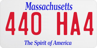 MA license plate 440HA4