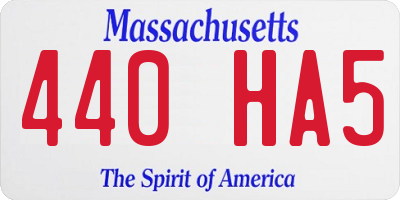 MA license plate 440HA5
