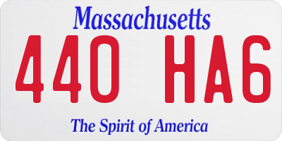 MA license plate 440HA6