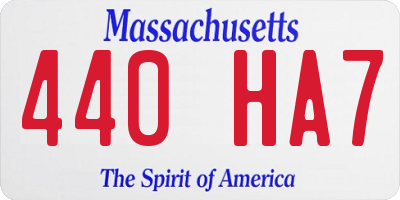 MA license plate 440HA7