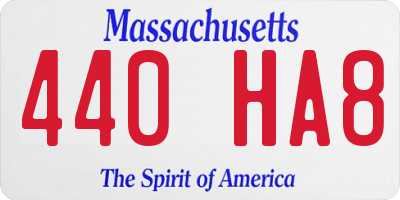 MA license plate 440HA8