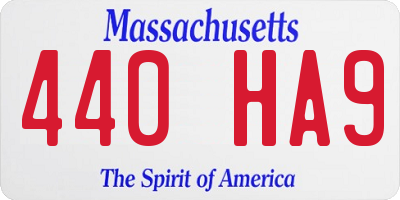 MA license plate 440HA9