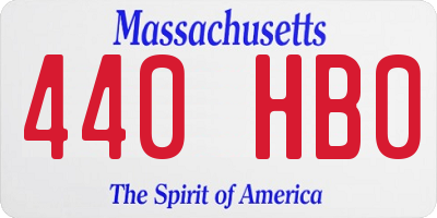 MA license plate 440HB0