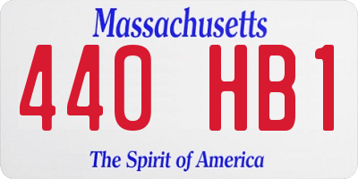 MA license plate 440HB1