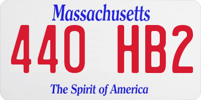 MA license plate 440HB2