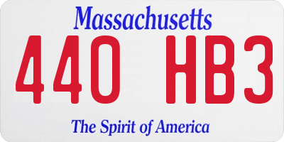 MA license plate 440HB3