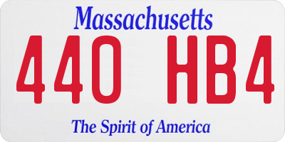 MA license plate 440HB4