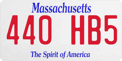 MA license plate 440HB5