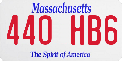 MA license plate 440HB6