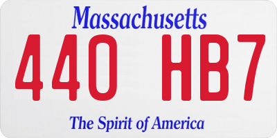MA license plate 440HB7