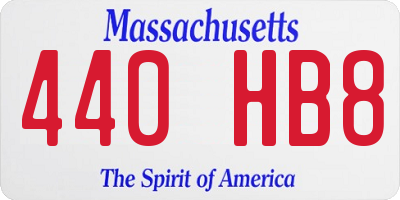 MA license plate 440HB8