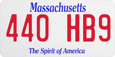 MA license plate 440HB9