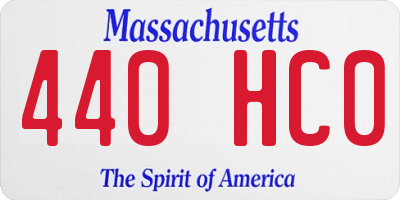 MA license plate 440HC0