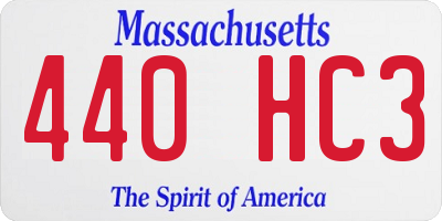 MA license plate 440HC3