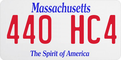 MA license plate 440HC4