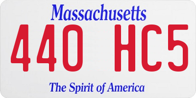 MA license plate 440HC5