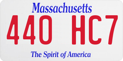 MA license plate 440HC7