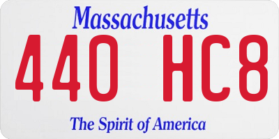 MA license plate 440HC8