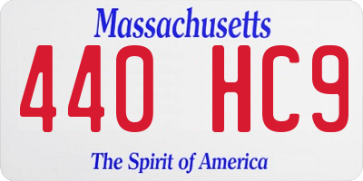 MA license plate 440HC9