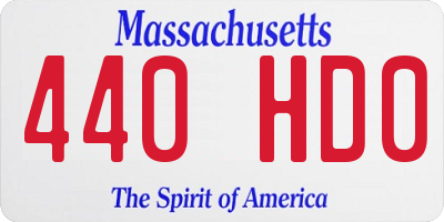 MA license plate 440HD0