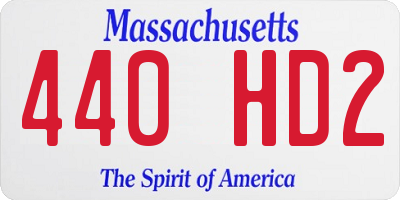 MA license plate 440HD2