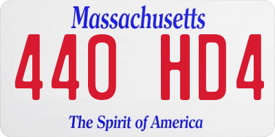 MA license plate 440HD4