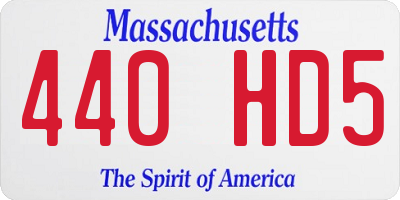 MA license plate 440HD5