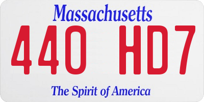 MA license plate 440HD7