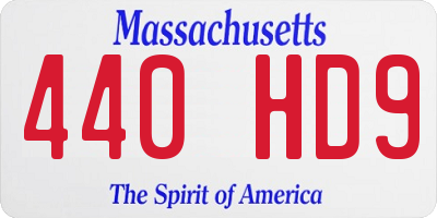 MA license plate 440HD9