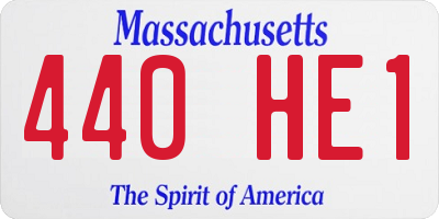 MA license plate 440HE1