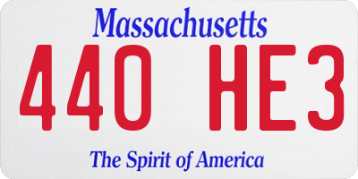MA license plate 440HE3