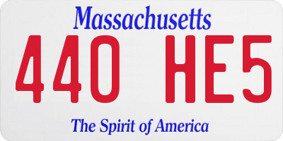 MA license plate 440HE5