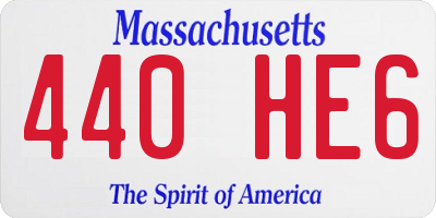 MA license plate 440HE6