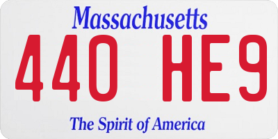 MA license plate 440HE9