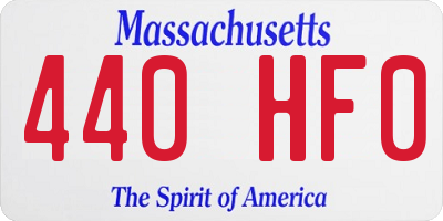 MA license plate 440HF0