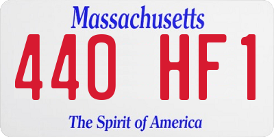 MA license plate 440HF1