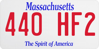MA license plate 440HF2